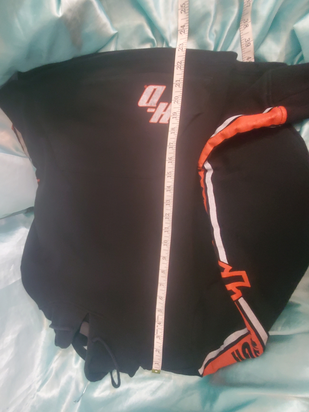 Harley-Davidson Women's Black Hoodie with Orange Sleeve Stripes ,Thumb Holes XL - Picture 8 of 8